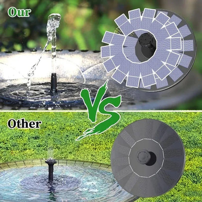 New 1W/1.5W/2.5W/3.5W Outdoor Solar Fountain Water Pump Bird Bath Fountain with 6 Nozzles Suitable for Courtyard Garden Pools