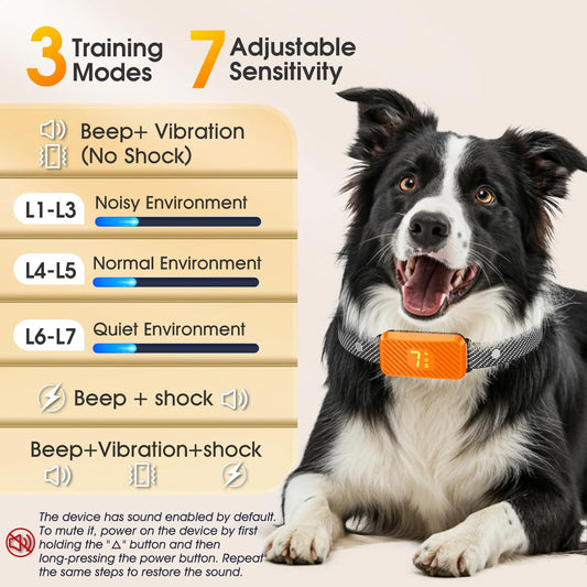 Dog Bark Collar for Large Medium Small Dogs, Rechargeable.