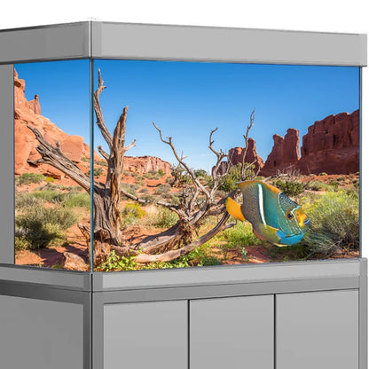 Decoration  Aquarium Background Poster Desert Landscape. Self Adhesive Fish Tank Backing