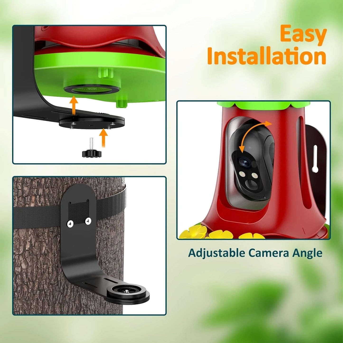 Hummingbird Feeder with Camera, 7W Solar-Powered, Smart Bird Feeder. Camera with SD Card, Anti-Ant Moat ,Outdoor Bird Raising Camera