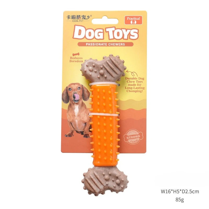 Pet Chew Toy for Entertainment. Bone-Shaped Chew Stick. Durable for Biting, Suitable for Small, Medium and Large Dogs.