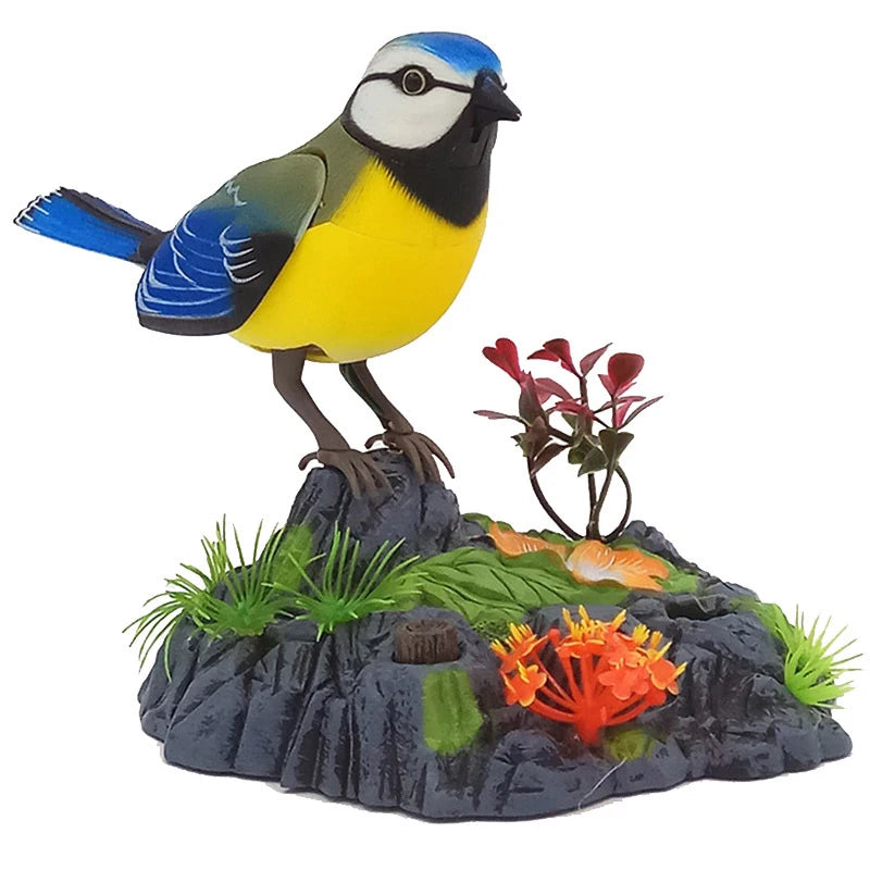 Sound Voice Control, Electric Bird Toy. Electric Simulation Induction Bird Cage toy.
