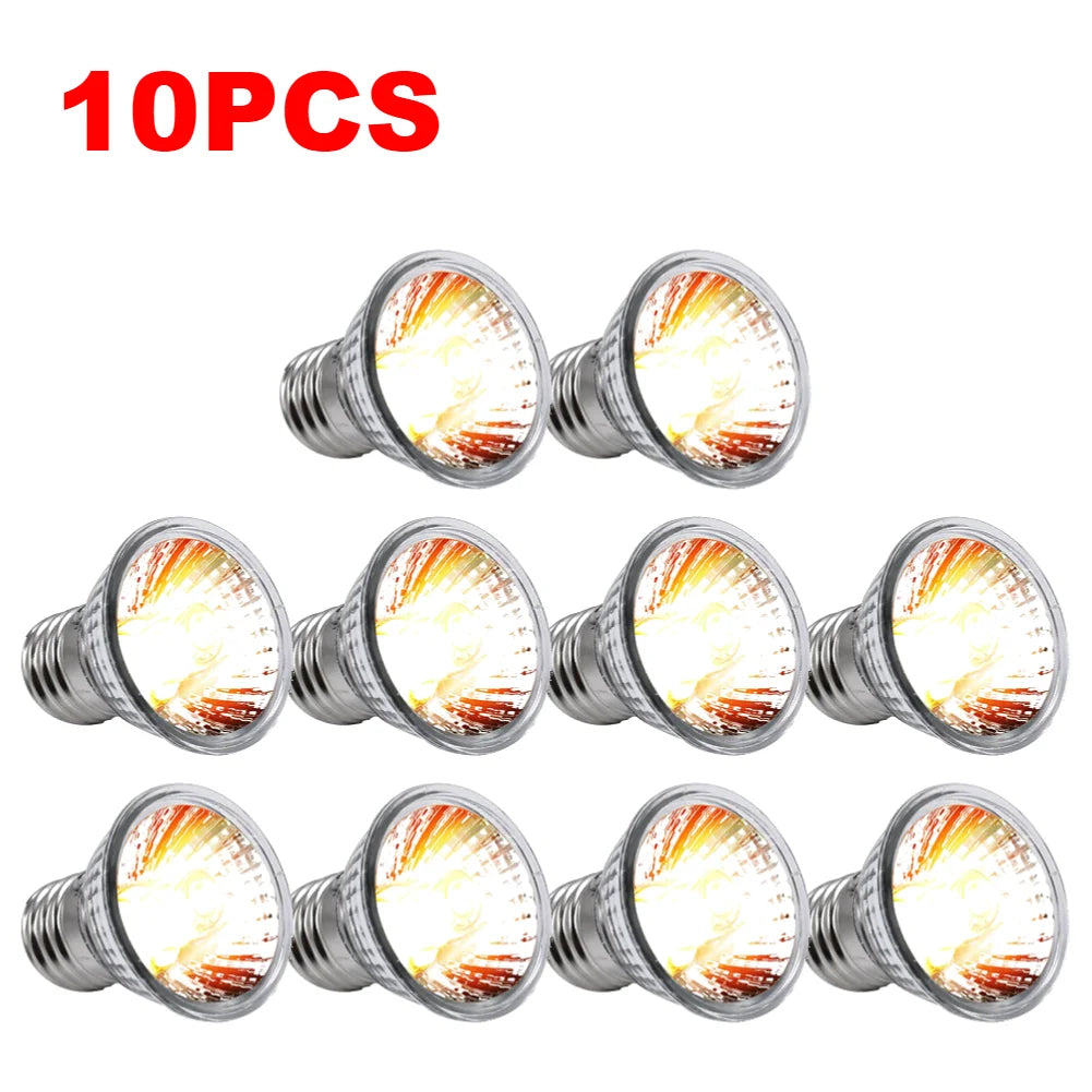 5/10/15/20PC 25W Reptile Heating Light Bulb. Full Spectrum Basking UV Lamp for Turtle, Snake, Lizard & Amphibians Temperature Control