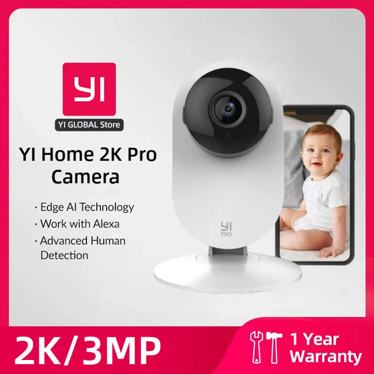 YI 2K 3MP Wifi Home Camera. 1/ 2/ 4pcs Smart Video Cams With Motion Detection, IP Security Protection. Mini Pet Cam