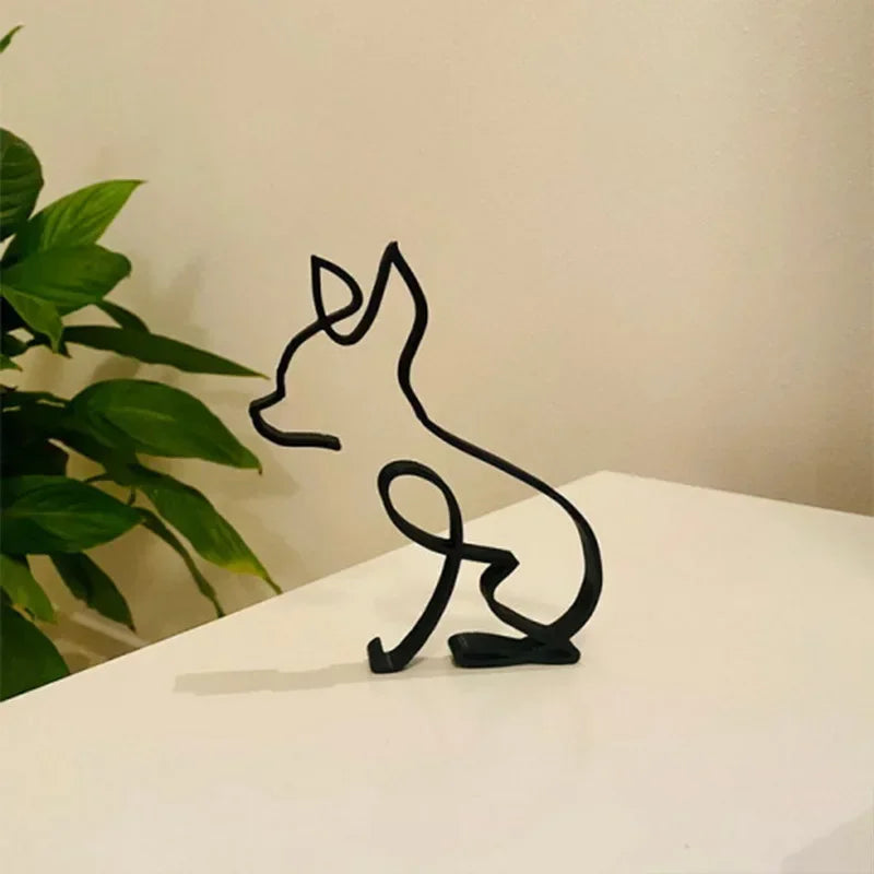 Dog Cat Minimalist Art Sculpture Decor. Gift Metal Decor. Modern Home/Office Accessories. Animal Shape Ornament. Dropshipping