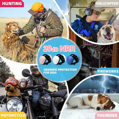 Dog Ear Muffs. Noise Protection, Hearing Protection. Muffles Thunder, Vacuum, Fireworks, Comfortable Pet Earmuffs