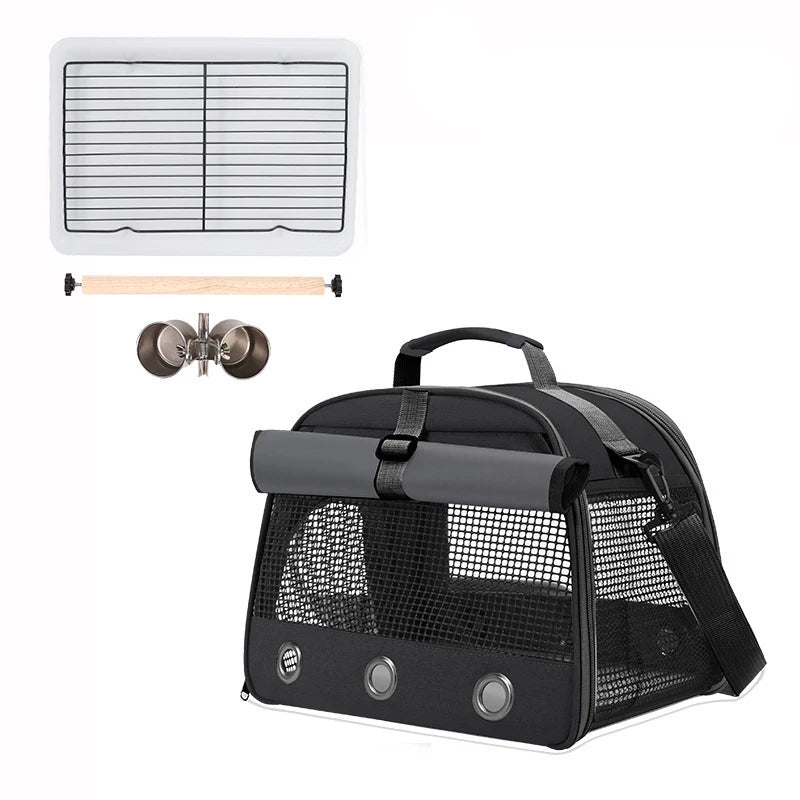 Pet Bird Carrier Bag. Outdoor, Portable, One Shoulder, Breathable Birdcage. Perch Platform, Parrot Cage Bird Supplies For Parakeet
