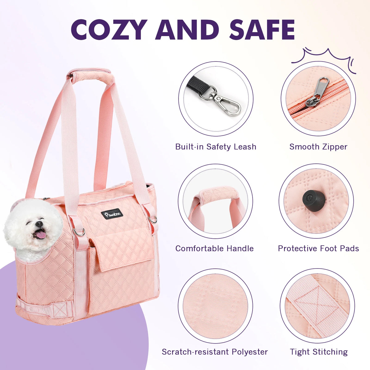 Pawaboo Dog Purse. Carrier for Small Dogs with Pocket. Lightweight Dogs and Puppies. Tote Bag Carrier. Dog Carriers. Soft Sided