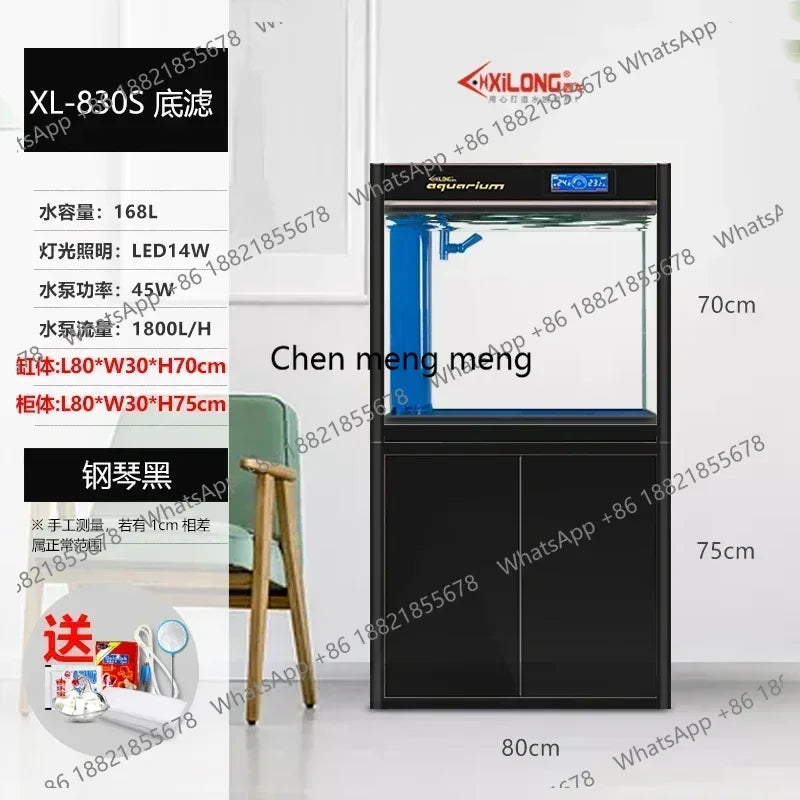 DD132 fish tank bottom filter aquarium. Ultra-white glass. Living room/ household ecological water-free medium and large