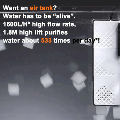 5/12/18/25w Fish Tank Filter, Water Purification Cycle. Three-In-One Built-In Small Aquarium Filtration System Oxygen Pump, Mute