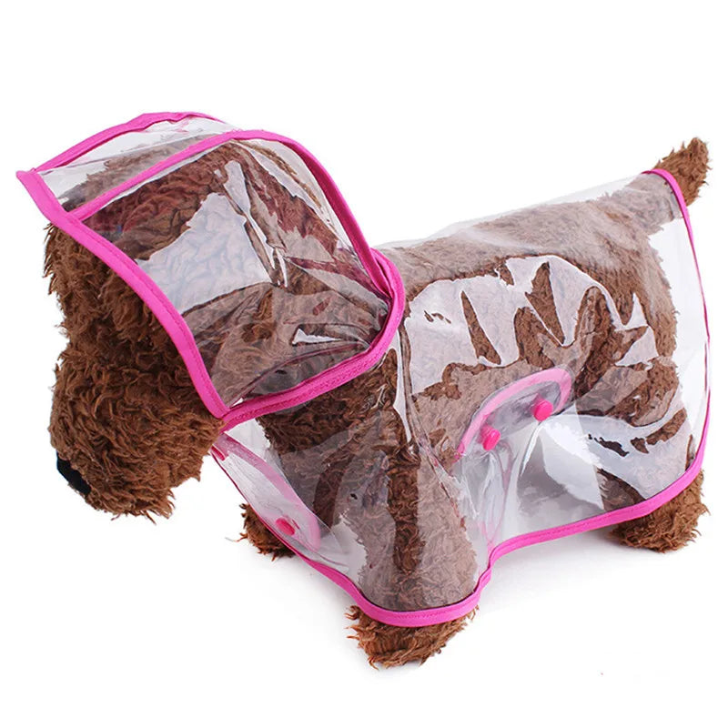 Dog Raincoat. Waterproof, New Transparent Plastic Fashion Poncho, Personalized Color Edge.