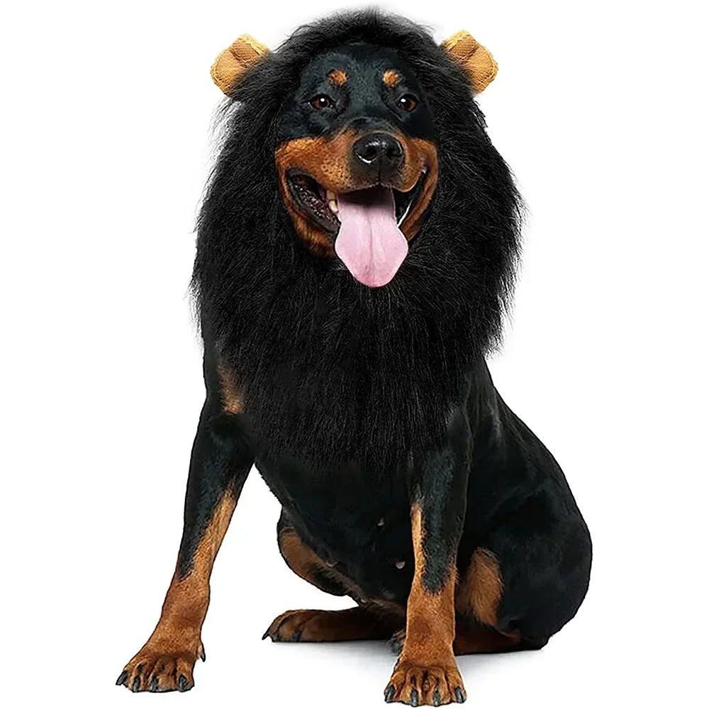 1pc Cute Pet Dog Cosplay Clothes. Lion Mane For Dogs. Costumes, Realistic Lion Wig For Medium to Large Dogs With Ears.