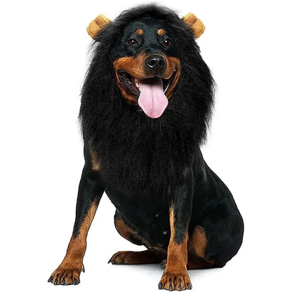 1pc Cute Pet Dog Cosplay Clothes. Lion Mane For Dogs. Costumes, Realistic Lion Wig For Medium to Large Dogs With Ears.