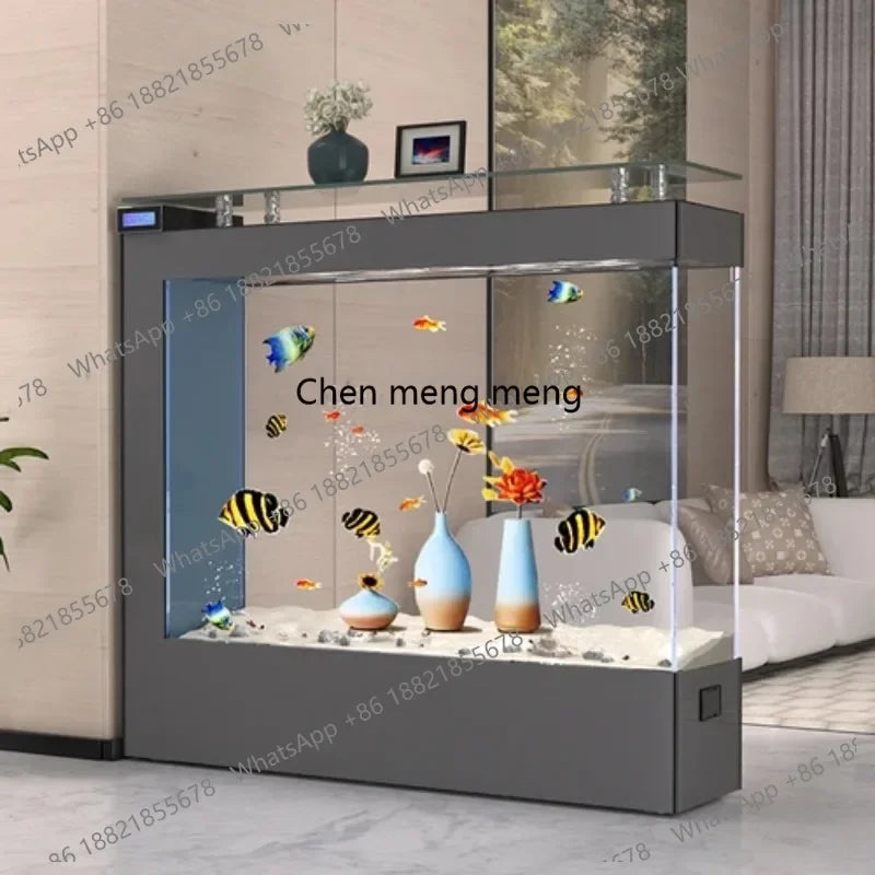 CC 45 Super White Glass Light. Luxury Fish Tank. Living Room. Large Rectangular
