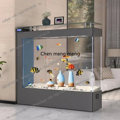 CC 45 Super White Glass Light. Luxury Fish Tank. Living Room. Large Rectangular