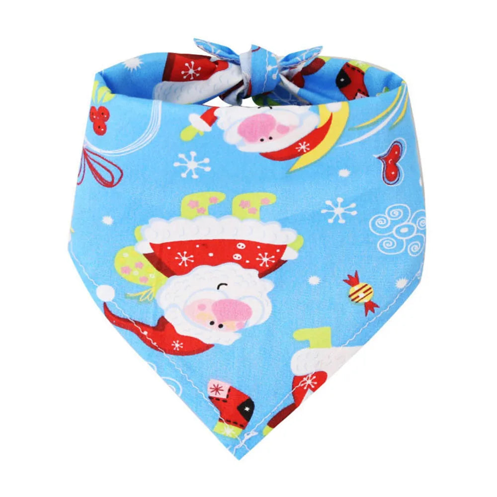 Christmas Dog Bandanas. Christmas Tree and Santa Claus Dog Scarf for Boys and Girls Holiday Bandana for Cats & Dogs